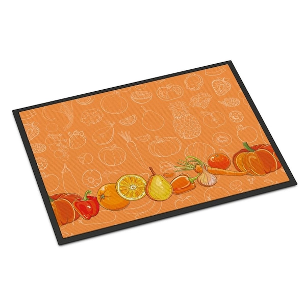 Carolines Treasures Fruits and Vegetables in Orange Indoor or Outdoor Mat, 18 x 27 in. - BB5131MAT