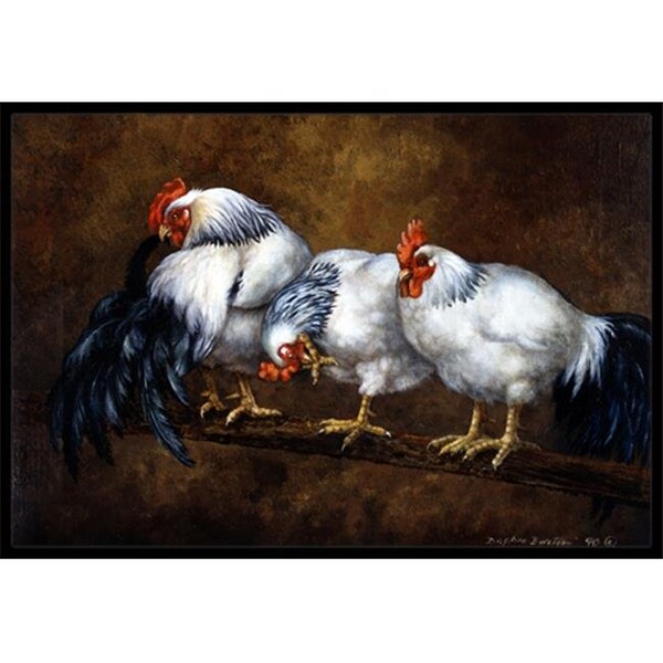 Carolines Treasures Carolines Treasures BDBA0081JMAT Roosting Rooster & Chickens Indoor or Outdoor Mat; 24 x 36 - BDBA0081JMAT