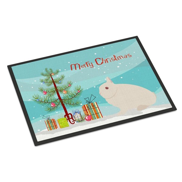 Carolines Treasures Hermelin Rabbit Christmas Indoor or Outdoor Mat, 18 x 27 in. - BB9331MAT