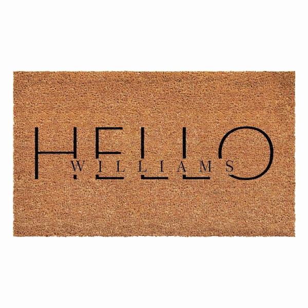 Calloway Mills Personalized Door Mat, Black, Natural, 24 in W x 36 in L - 107732436