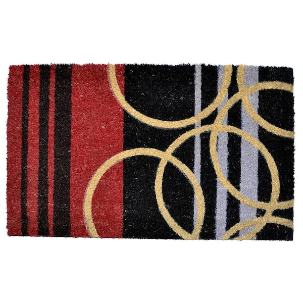 Micasa Imports Decor  Stripes & Rings Coir Doormat - MI749880