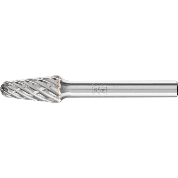 Pferd Carbide Bur - 14° Taper, STEEL Cut - 3/8" x 1-1/16" x 1/4" Shank - SL-3 - 25158