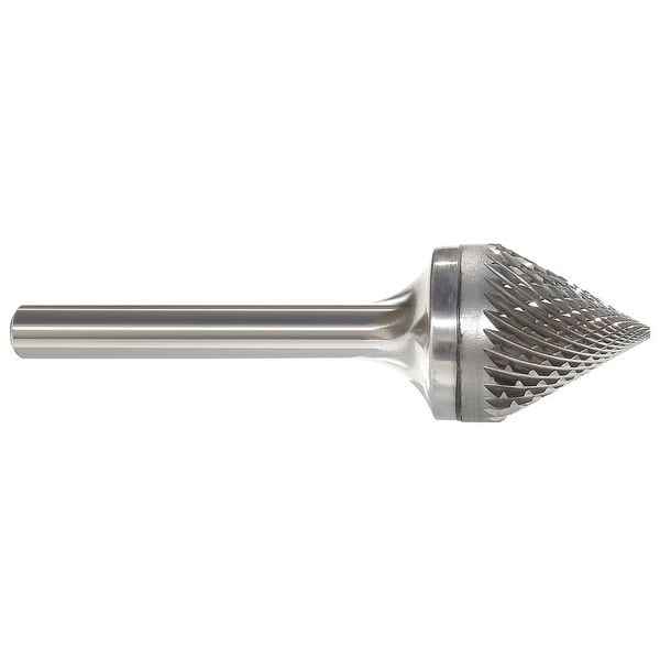 Zoro Select Carbide Bur, Cone, 3/4 In, 1/4 Shank - 310-002166