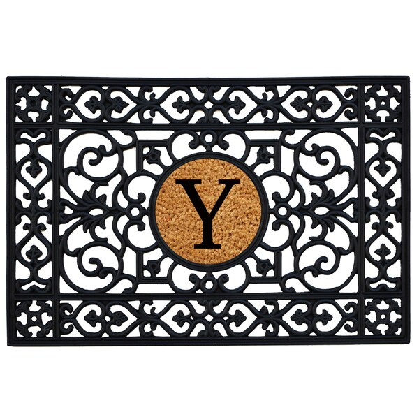 Calloway Mills Monogram Insert Door Mat, Black, Natural, 24 in W x 36 in L - 160012436Y