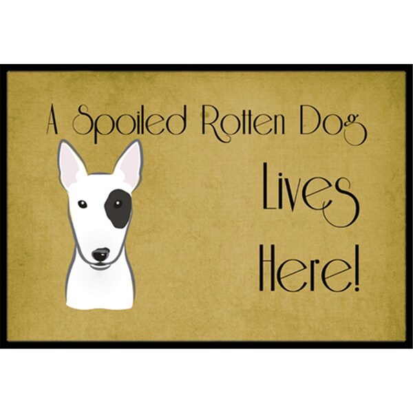 Carolines Treasures Bull Terrier Spoiled Dog Lives Here Indoor and Outdoor Mat- 24 x 36 in. - BB1457JMAT