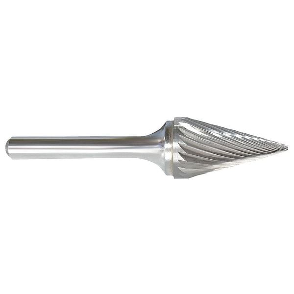 Zoro Select Carbide Bur, Pointed Cone, 1/4, 1/4 Shank - 310-001199