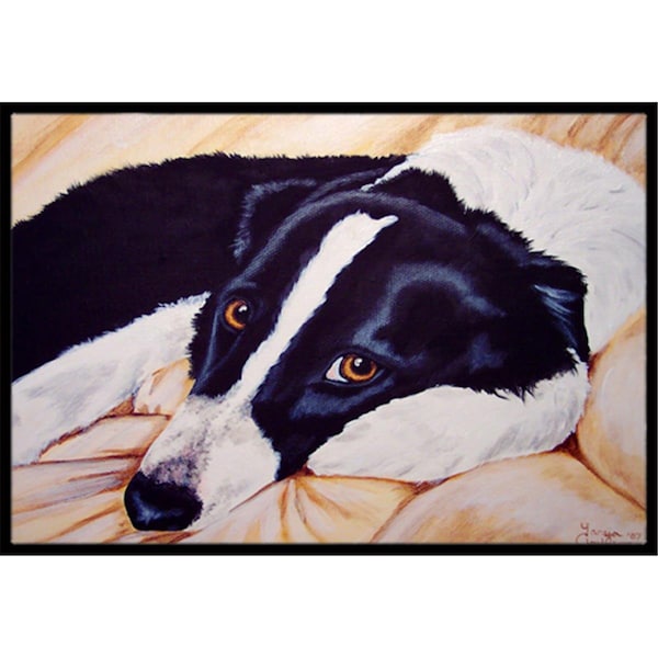 Carolines Treasures Naptime Border Collie Indoor or Outdoor Mat, 24 x 36 - CA78343