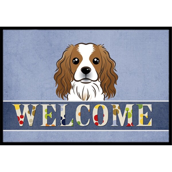 Carolines Treasures Cavalier Spaniel Welcome Indoor & Outdoor Mat, 18 x 27 in. - CA77360