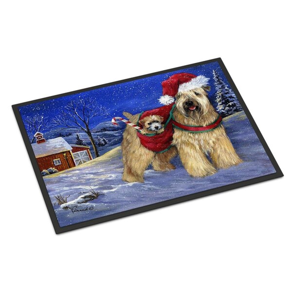 Jensendistributionservices 18 x 27 in. Wheaten Terrier Christmas Indoor or Outdoor Mat - MI2553313