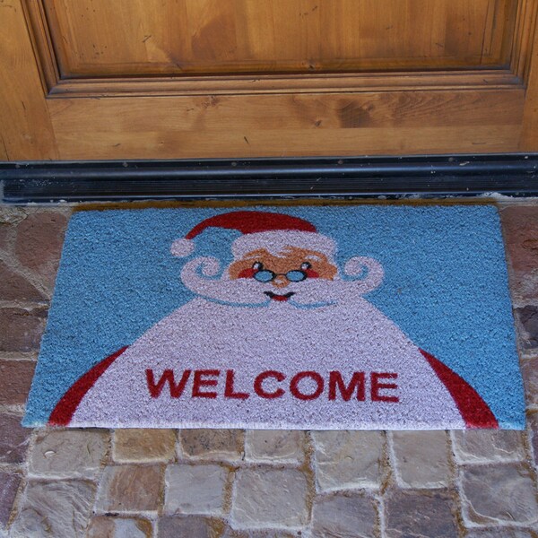 Rubber-Cal "Santa Claus is Back!" Christmas Doormat Holiday Doormats, 18 x 30-Inch - 10-106-056