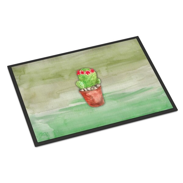 Carolines Treasures 18 x 27 in. Cactus Green Watercolor Indoor or Outdoor Mat - BB7364MAT