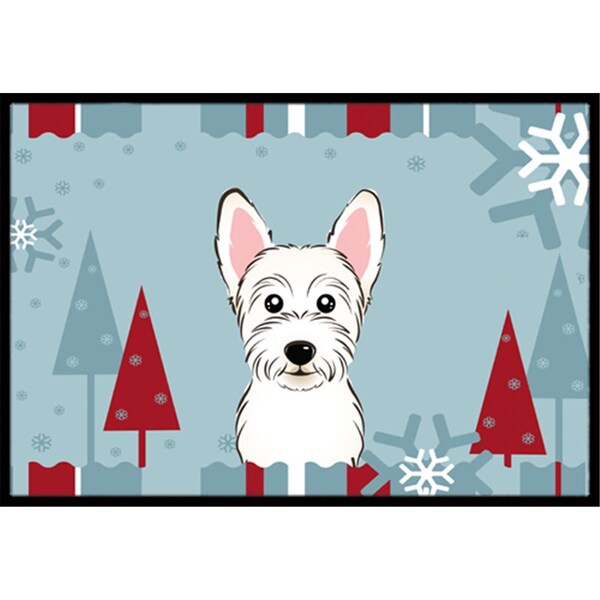 Carolines Treasures Winter Holiday Westie Indoor and Outdoor Mat- 24 x 36 in. - BB1722JMAT