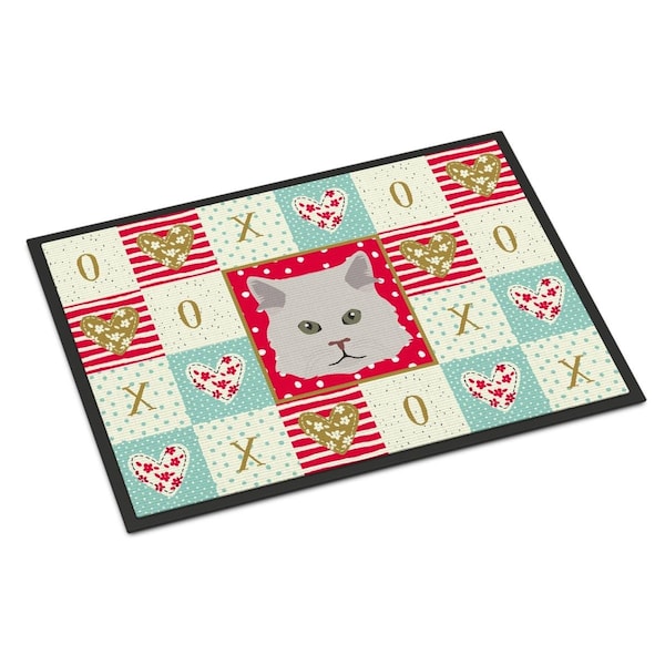 Carolines Treasures 24 x 36 in. Persian Traditional Cat Love Indoor or Outdoor Mat - CK5147JMAT