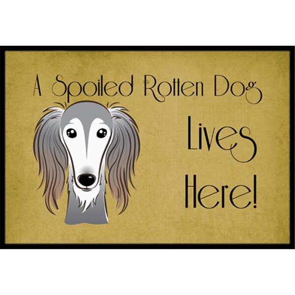 Carolines Treasures Saluki Spoiled Dog Lives Here Indoor and Outdoor Mat- 24 x 36 in. - BB1477JMAT
