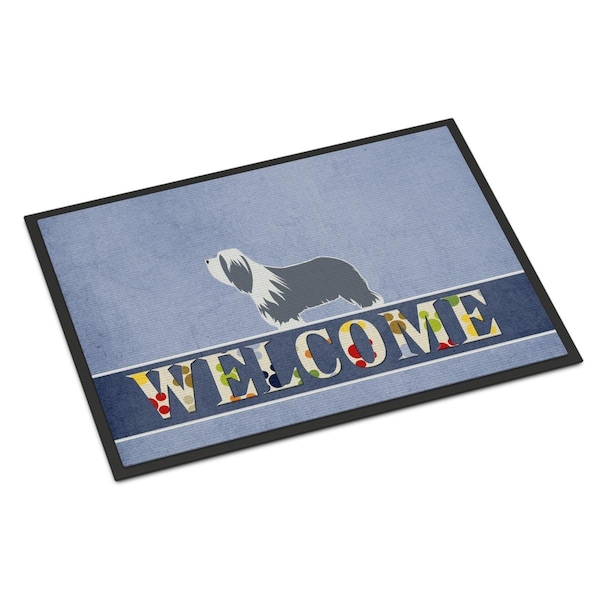 Carolines Treasures 18 x 27 in. Bearded Collie Welcome Indoor or Outdoor Mat - BB5521MAT