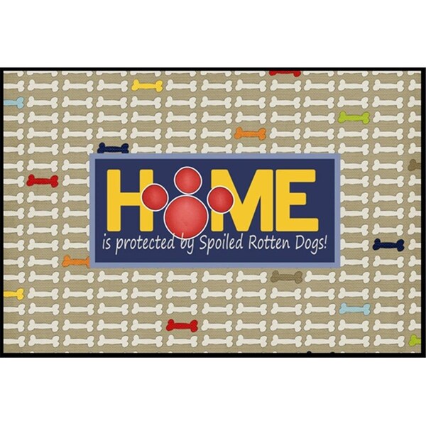 Carolines Treasures Home is protected by spoiled rotten dogs Indoor or Outdoor Mat - SB3053JMAT