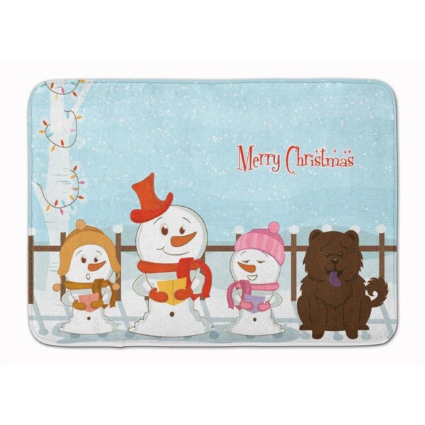 Carolines Treasures Merry Christmas Chow Chow Chocolate Machine Washable Memory Foam Mat - BB2472RUG
