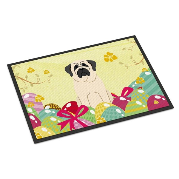 Carolines Treasures 24 x 36 in. Easter Eggs Mastiff White Indoor or Outdoor Mat - BB6017JMAT