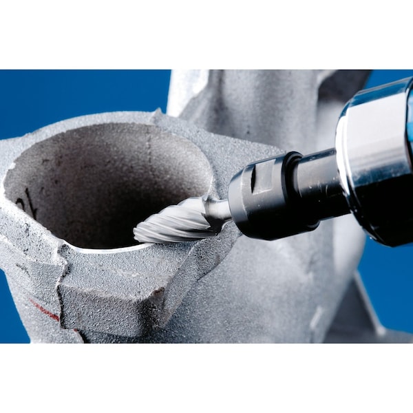Pferd HICOAT Bur - Tree Shape, ALU Cut - 1/2" x 1" x 1/4" Shank - SF-5, HC-NFE Coating - 27280