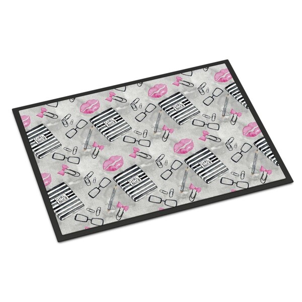 Carolines Treasures Watercolor Girl Boss Journaling Indoor or Outdoor Mat, 18 x 27 in. - BB7545MAT