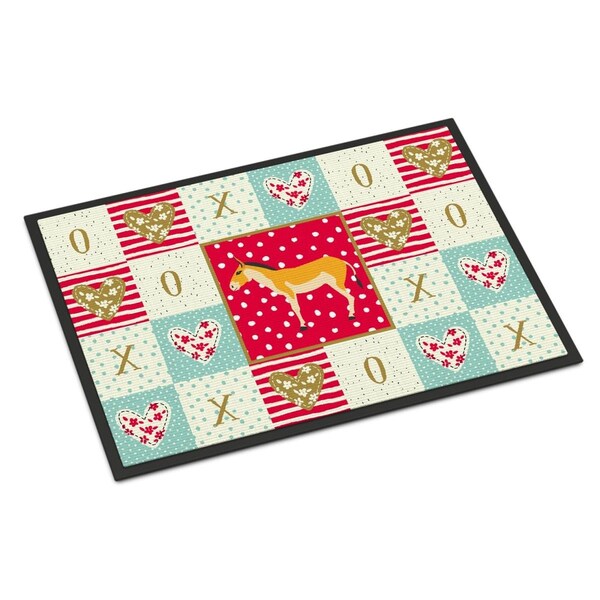 Carolines Treasures 18 x 27 in. Turkmenian Kulan Donkey Love Indoor or Outdoor Mat - CK5281MAT