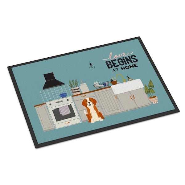 Carolines Treasures 18 x 27 in. English Foxhound Kitchen Scene Indoor or Outdoor Mat - CK7814MAT