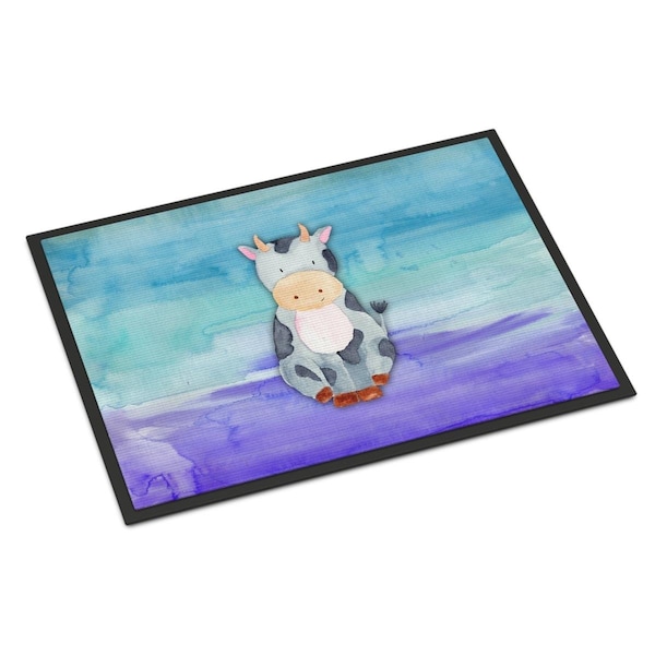 Carolines Treasures 24 x 36 in. Cow Watercolor Indoor or Outdoor Mat - BB7412JMAT