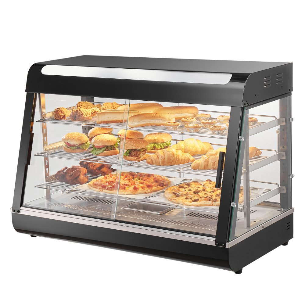 VEVOR 3-Tier Commercial Food Warmer Display Countertop Pizza Cabinet with Light - TYZSJ3C35YCYVLBNLV1