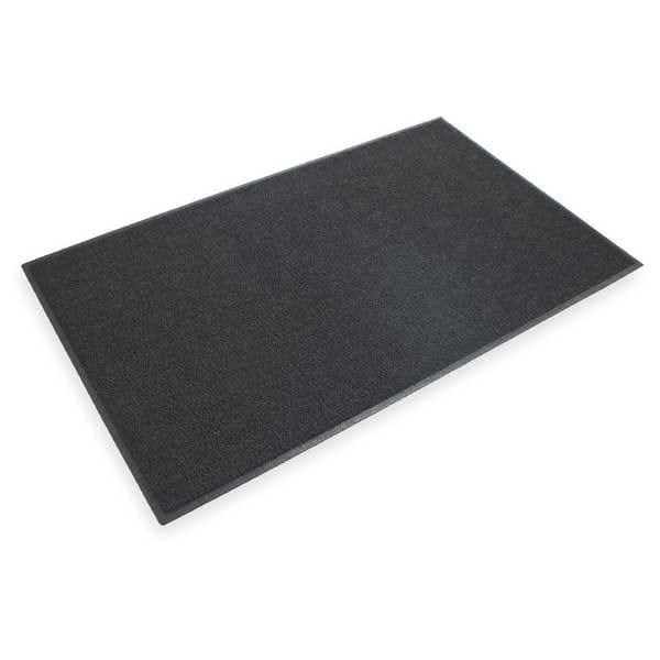 3M Entrance Mat, Vinyl, 9/20 in Thick, Black, 3 ft W x 5 ft L - 6050