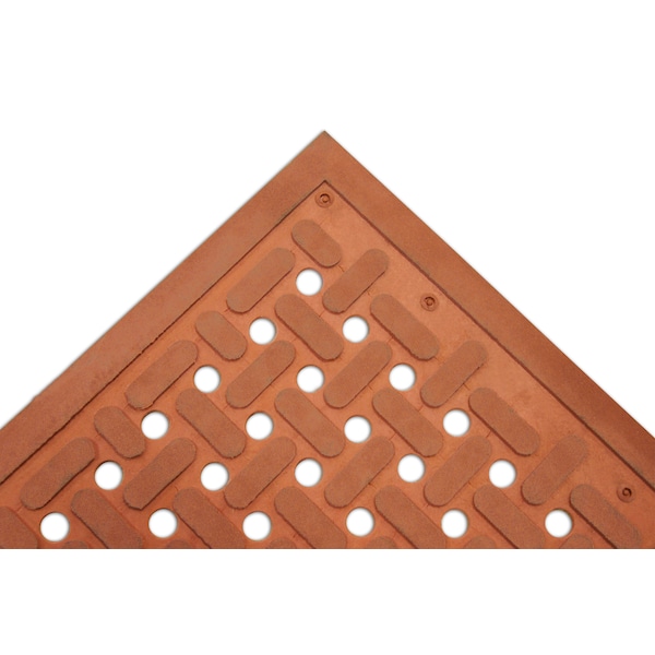 Rubber-Cal "Kitchen Mat" Anti-Slip Grease-Proof Chef Mats - 3/8 in x 3 ft x 5 ft - Red Rubber Mat - 03-181