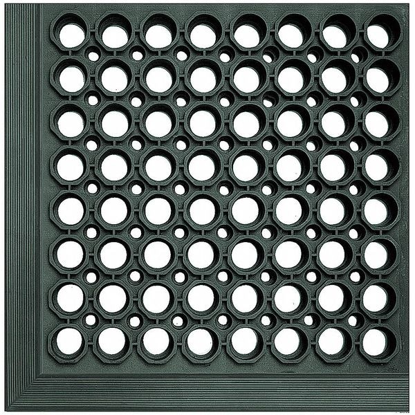 Crown Matting Technologies Drainage Mat, Rubber, Raised Surface Rings, 3 ft. W x 20 ft. L, Black - WS CT32BK
