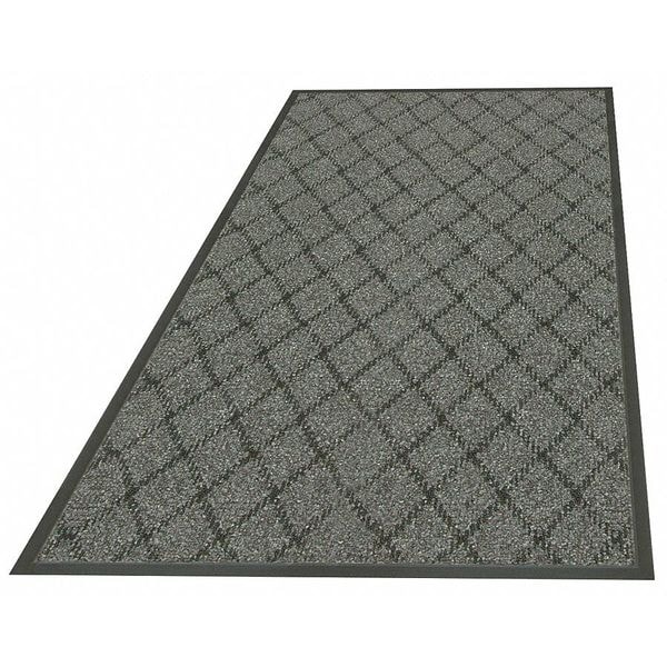 Notrax Entrance Mat, Nylon, 3/8 in Thick, Charcoal, 4 ft W x 6 ft L - 125S0046CH