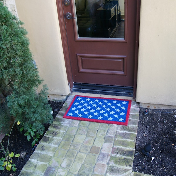 Rubber-Cal "Red, White and Blue" Patriotic Door Mat, 18 by 30-Inch - 10-106-023