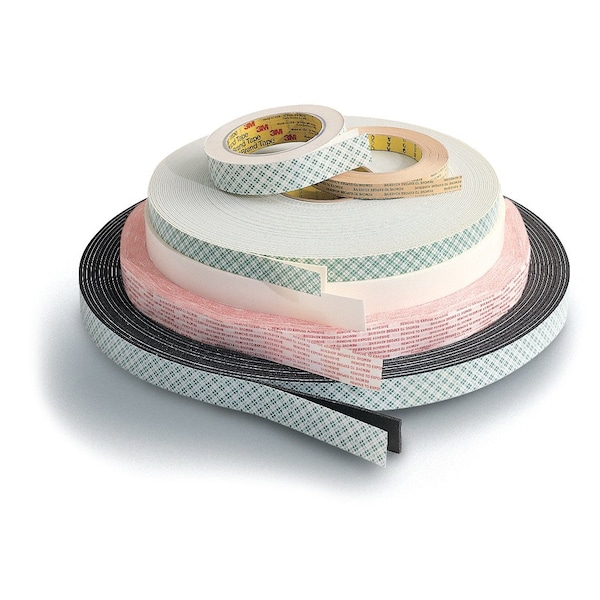 3M Double-Sided Foam Tape, 1/2 in W, 36 yd L, 1/16 in, Polyurethane Foam, Double-Sided - 4016
