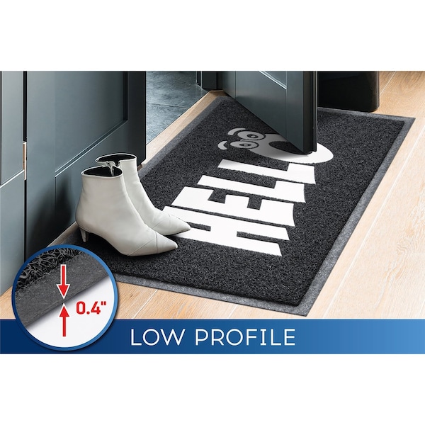 Dsv Standard Polypropylene fabric, natural rubber border and recycled PVC material, Black, White, 30 in W x - 89002