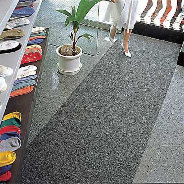 3M Entrance Runner, Vinyl, 1/2" Thick, Slate Gray, 3 ft W x 20 ft L - 6050