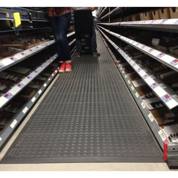Wearwell Interlocking Antifatigue Mat Tile, Polyurethane, 2 ft W x 5 ft L, 5/8 in Thick - 502