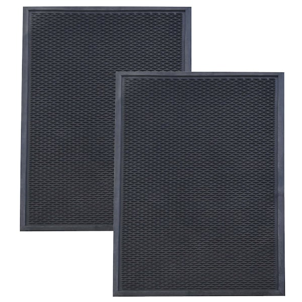 Amerihome 3 x 5 Foot Commercial Slotted Scraper Rubber Mat - 2 Pack, 2PK - RMATSS35-2PK