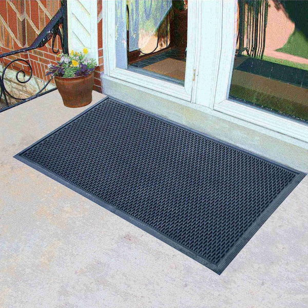 Amerihome 3 x 5 Foot Commercial Slotted Scraper Rubber Mat - 2 Pack, 2PK - RMATSS35-2PK