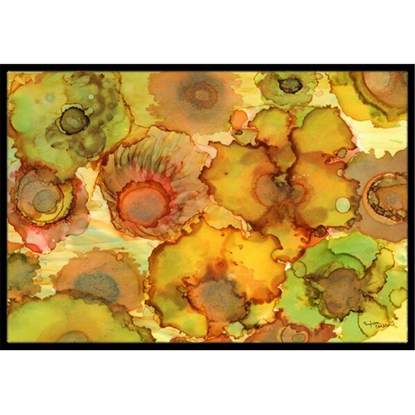Carolines Treasures Abstract Flowers in Yellows and Oranges Indoor or Outdoor Mat- 18 x 27 in. - 8986MAT