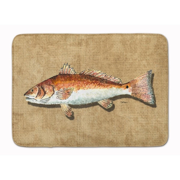 Carolines Treasures Red Fish Machine Washable Memory Foam Mat - 8807RUG