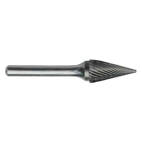 Cle-Line 1/4x1/4 Solid Carbide Shank Standard Cut Carbide SM-2 Cle-Line 1850 Pointed Cone Bur - C17695
