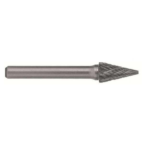 Cle-Line 1/4x1/4 Hardened Steel Shank Double Cut Carbide SM-3 Cle-Line 1850 Pointed Cone Bur - C17571