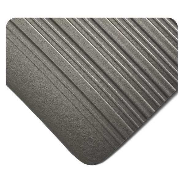 Wearwell Antifatigue Mat, 12 ft. L x 2 ft. W, 3/8" Thickness, Ribbed, Gray - 451.38X2X12GY