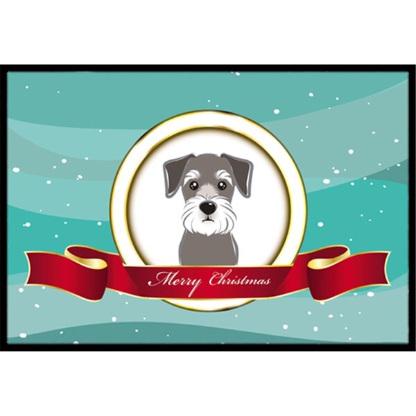 Carolines Treasures Schnauzer Merry Christmas Indoor & Outdoor Mat, 18 x 27 in. - CA78048