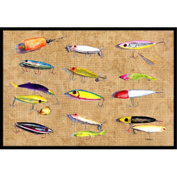 Jensendistributionservices 18 x 27 In. Fishing Lures Indoor or Outdoor Mat - MI2554177