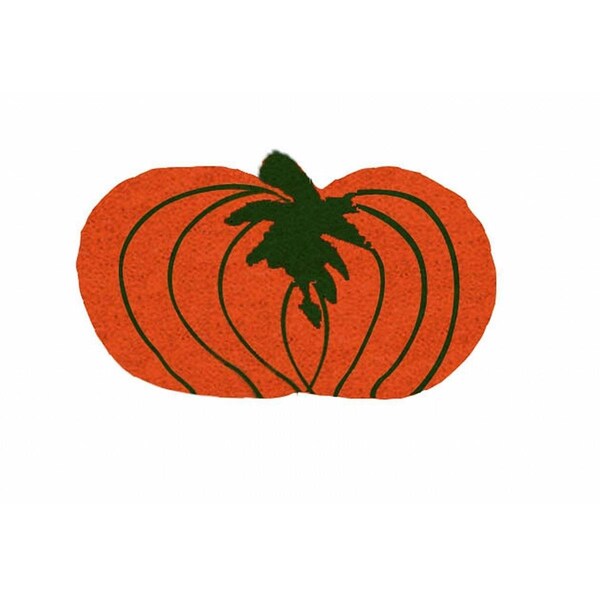 Geo Crafts 18 x 30 in. Vinyl Back Pumpkin Shaped Doormat - G333 PUMPKIN SHAPED