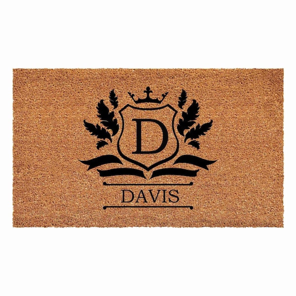 Calloway Mills Monogram Door Mat, Black, Natural, 17 in W x 29 in L - 108241729D