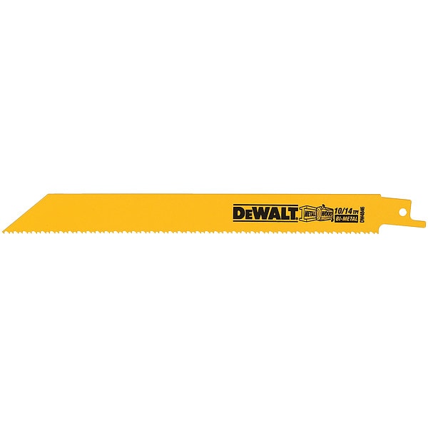 Dewalt 8" 10/14 TPI Straight Back Bi-Metal Reciprocating Blade (5 pack) - DW4846