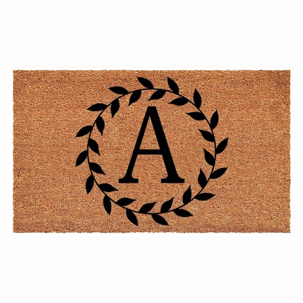 Calloway Mills Monogram Door Mat, Black, Natural, 36 in W x 72 in L - 108203672A